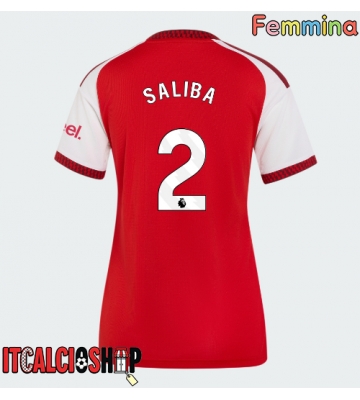 Arsenal William Saliba #2 Prima Maglia Femmina 2026-27 Manica Corta